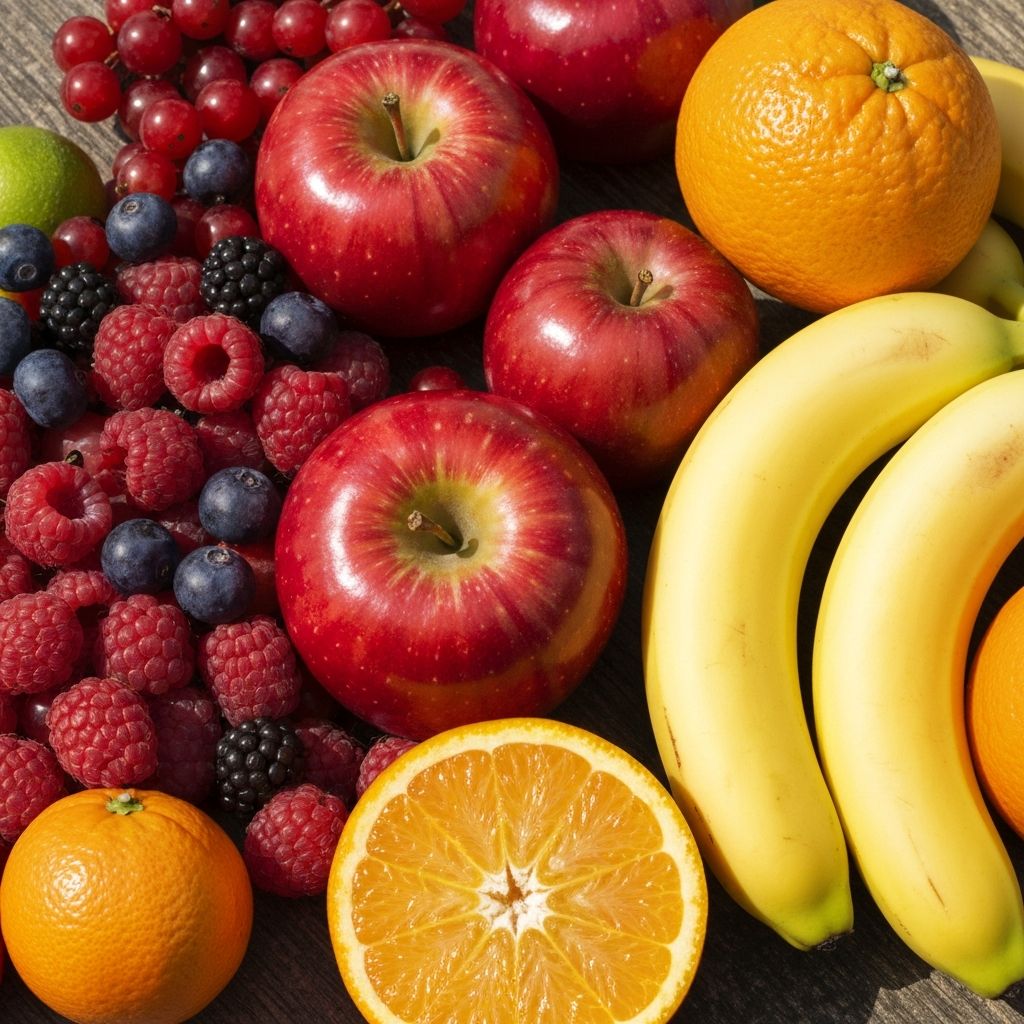 Assorted fresh fruits and vegetables